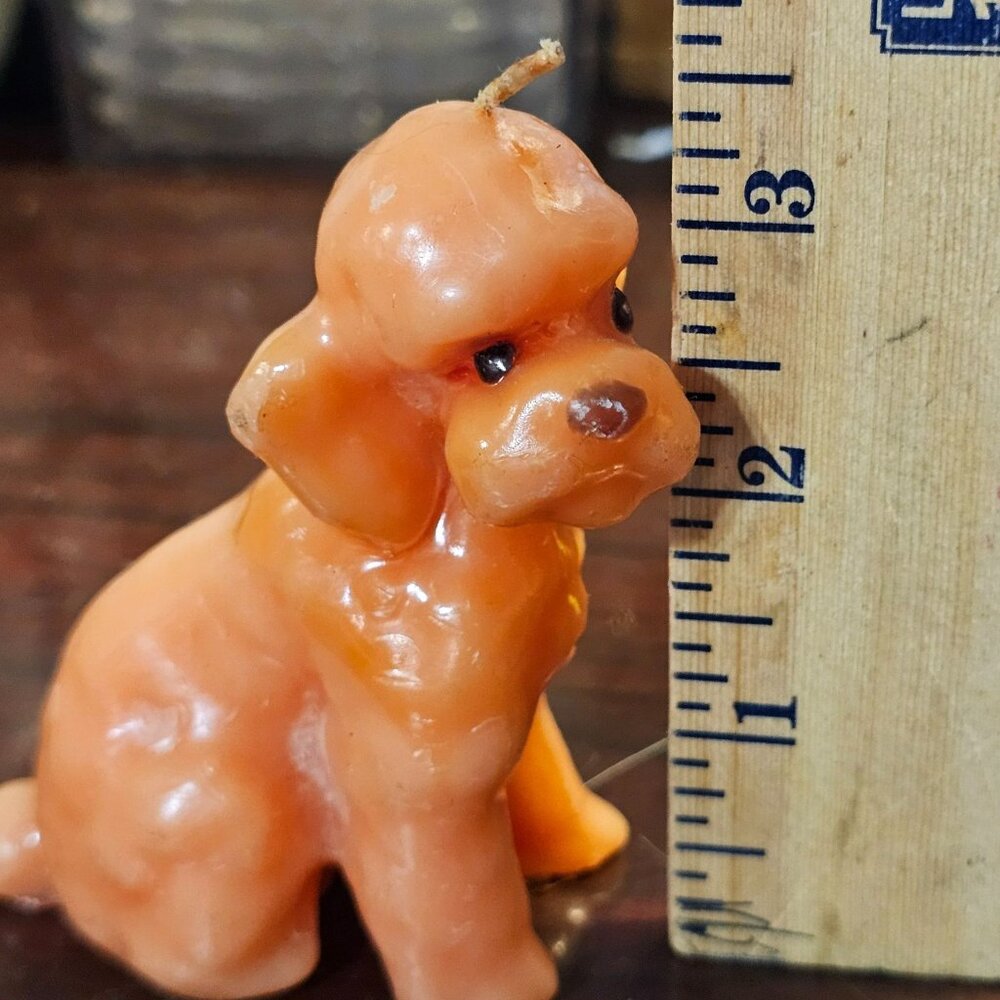 Vintage Pink Poodle Doodle Shaped Candle 3.5" tall - Picture 7 of 8